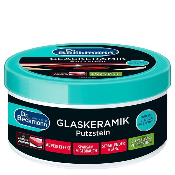 Dr. Beckmann Glaskeramik Putzstein 250g + Reinigungsschwamm