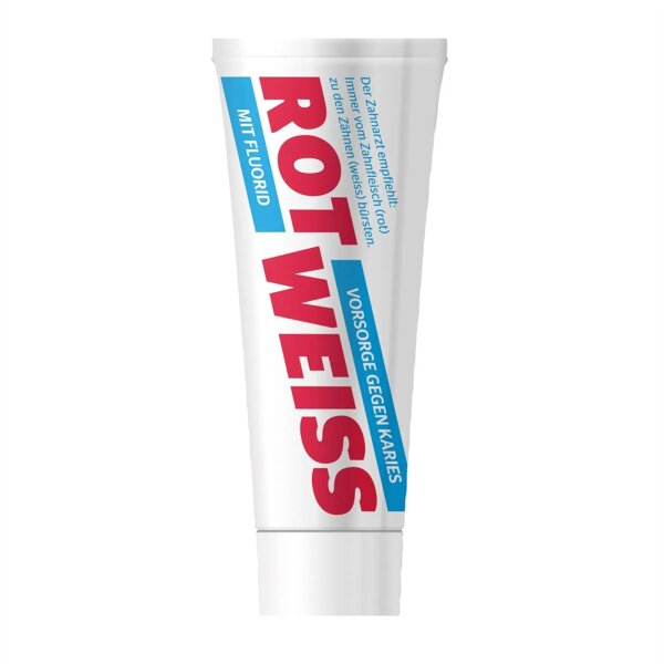 Rot Weiss Zahncreme Zahnpasta Zahnpflege mit Fluorid 100 ml