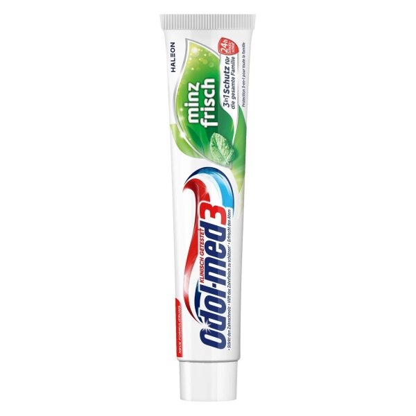 Odol Med 3 Zahncreme Minzfrisch XXL Pack Zahnpasta frische Minze Zahncreme 75 ml