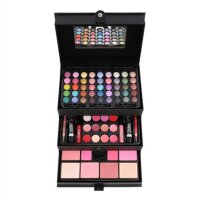 Schminkkoffer Beauty Case black 82 Teile Leder Koffer Zmile Kosmetik