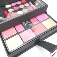 Schminkkoffer Beauty Case black 82 Teile Leder Koffer Zmile Kosmetik