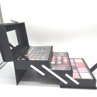 Schminkkoffer Beauty Case black 82 Teile Leder Koffer Zmile Kosmetik