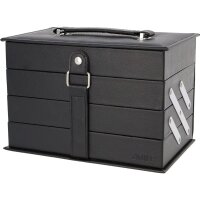 Schminkkoffer Beauty Case black 82 Teile Leder Koffer Zmile Kosmetik