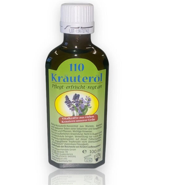 Kräuteröl Massage Öl 110 Kräuter Massageöl Vitalkräfte pflegt erfrischt 100 ml
