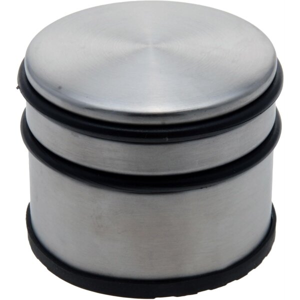 Türstopper 11 x 6 cm Edelstahl Bodentürstopper Türpuffer Türhalter Gummi Rund Stopper 1200 g
