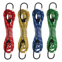 Spanngurte Spanngummi Gummispanner Gepäckgurt Gepäckspanner 75 cm mit Haken 4er Set Farben