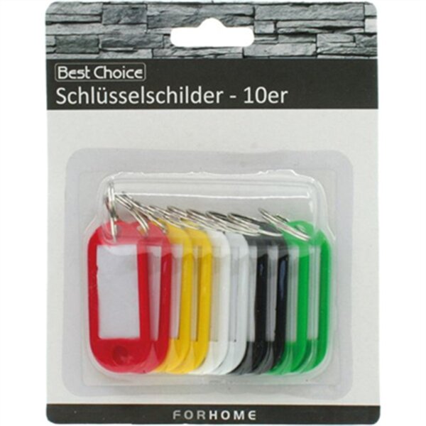 Schlüsselanhänger 10 Stück zum Beschriften 5 cm farbig sortiert 10er Pack