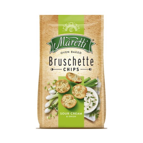 Maretti Bruschette Chips Sour Cream & Onion Knusprige Brotchips 150 g
