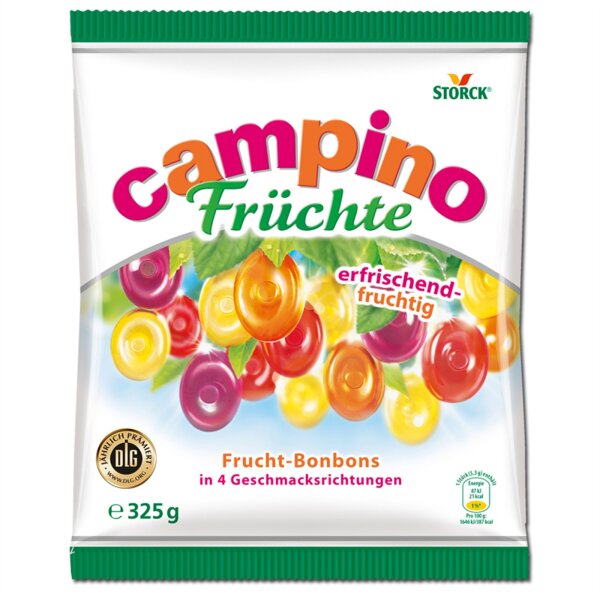 Campino Früchte Fruchtbonbons Lutschbonbons in 4 Geschmacksrichtungen 325 g