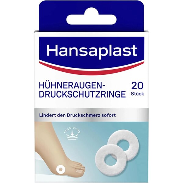 Hansaplast Hühneraugen 20 er 40 g Druckschutzringe Pflaster Strips Fußpflaster weich selbstklebend