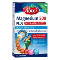 Abtei Magnesium 500 Plus Vital Depot hochdosiert mit...