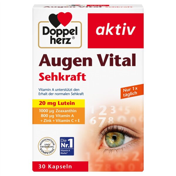 Doppelherz Augen Vital Kapseln Sehkraft Vitamin A Zink C E 30 Stück